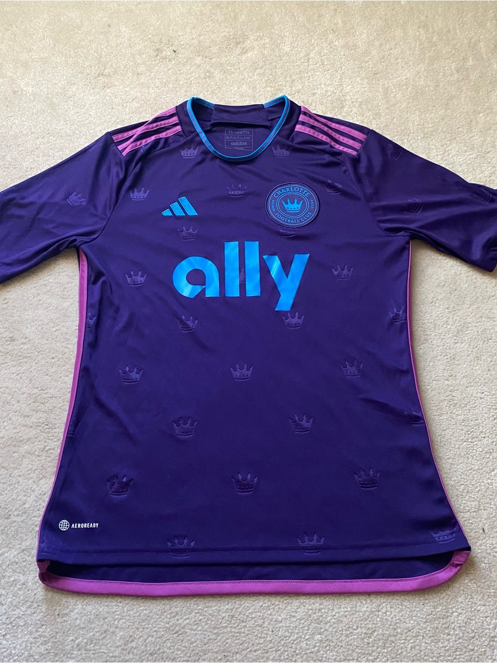 adidas Charlotte FC AEROREADY Soccer Jersey Purple/Blue/Pink Youth 15-16Y